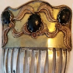 Vintage hand crafted hair code brass silver, RARE!